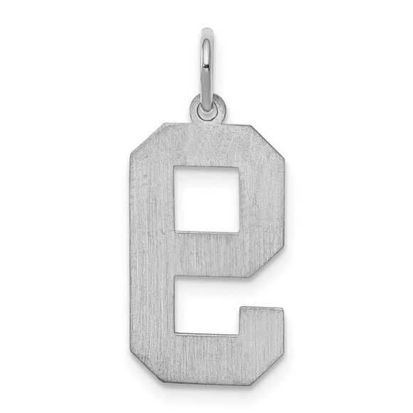 Sterling Silver, Jersey Collection, Large Number 9 Pendant - Picture 3 of 5
